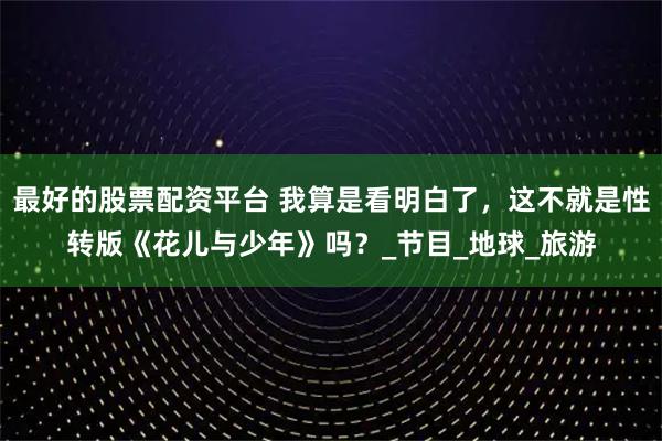 最好的股票配资平台 我算是看明白了，这不就是性转版《花儿与少年》吗？_节目_地球_旅游
