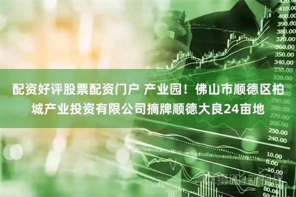 配资好评股票配资门户 产业园！佛山市顺德区柏城产业投资有限公司摘牌顺德大良24亩地